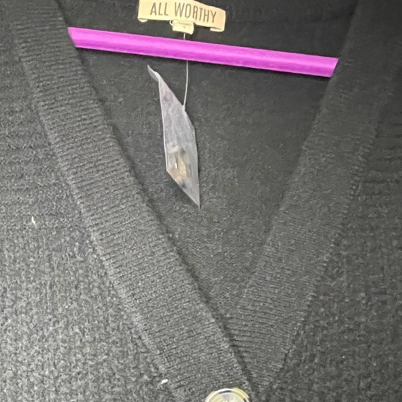 NWOT All Worthy by Hunter McGrady Black Button Down Cardigan Size S - Picture 6 of 14